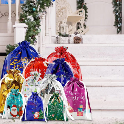 🎅🏻Early Christmas Sale🎁Christmas Cheer Drawstring Gift Bags🌲