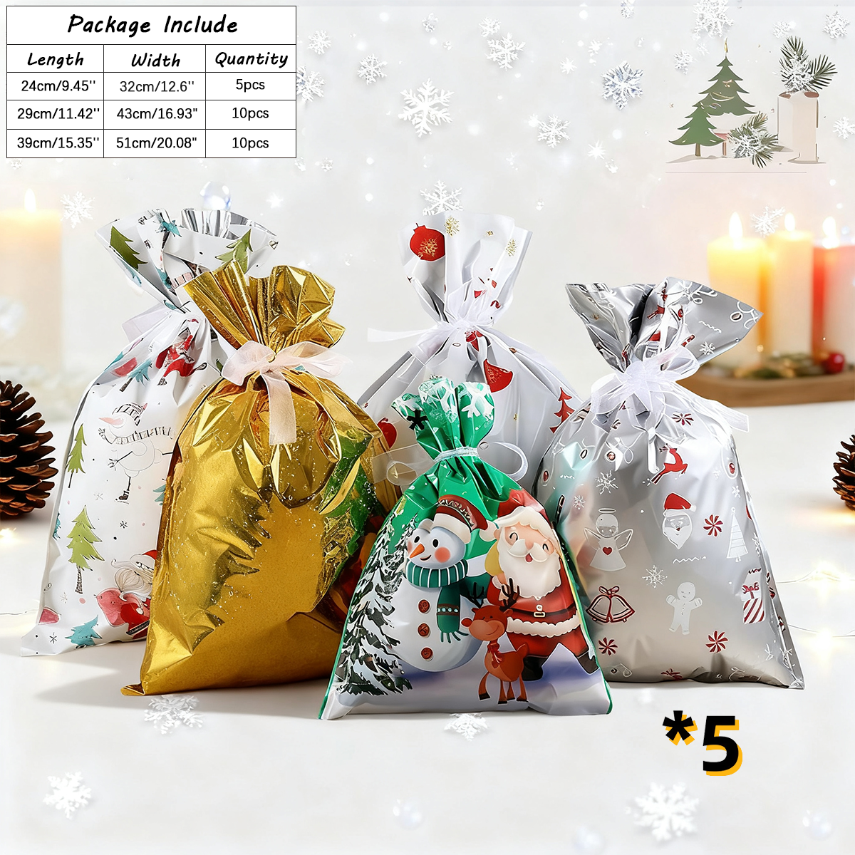 Set B (25pcs:  5 pcs per style)
