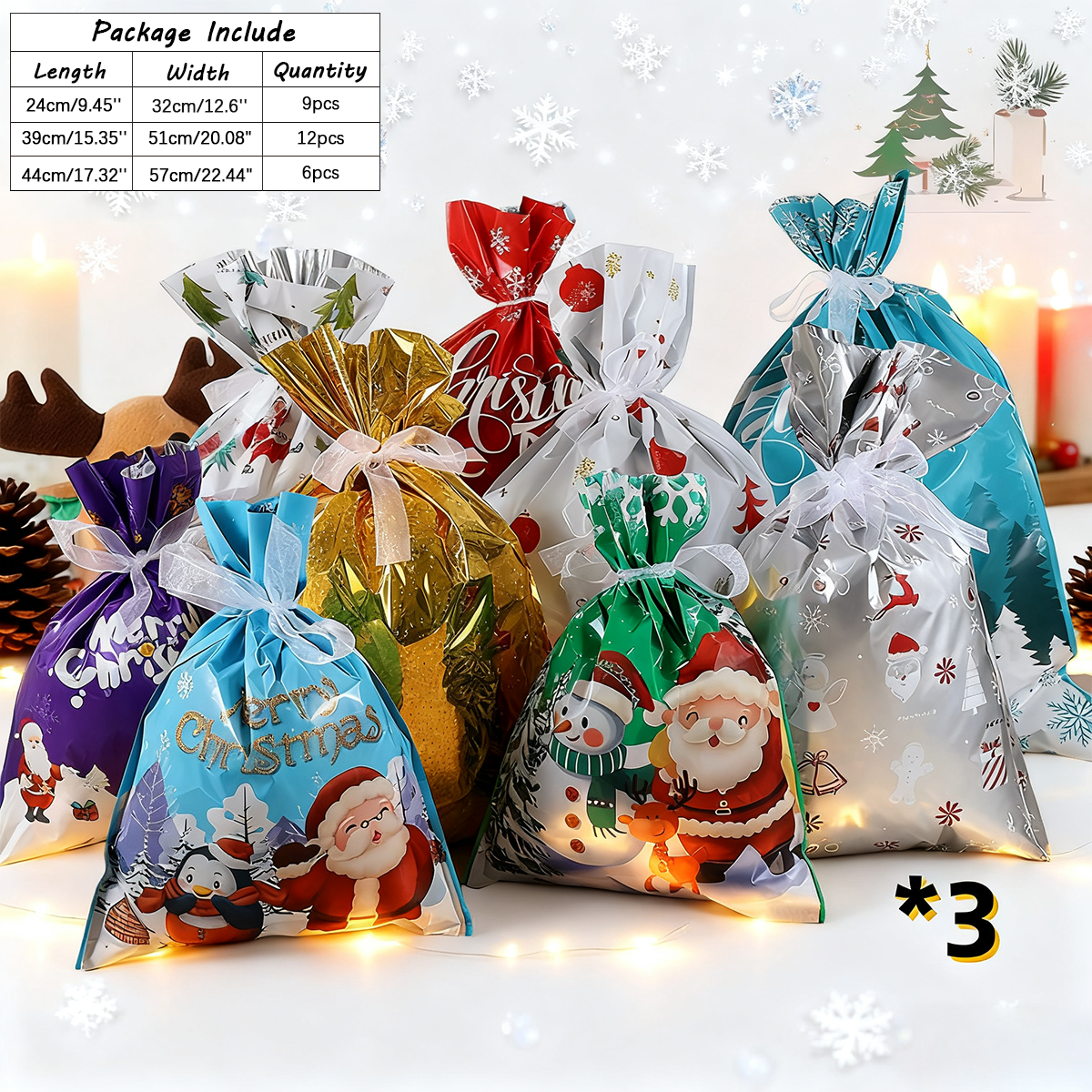 🎅🏻Early Christmas Sale🎁Christmas Cheer Drawstring Gift Bags🌲